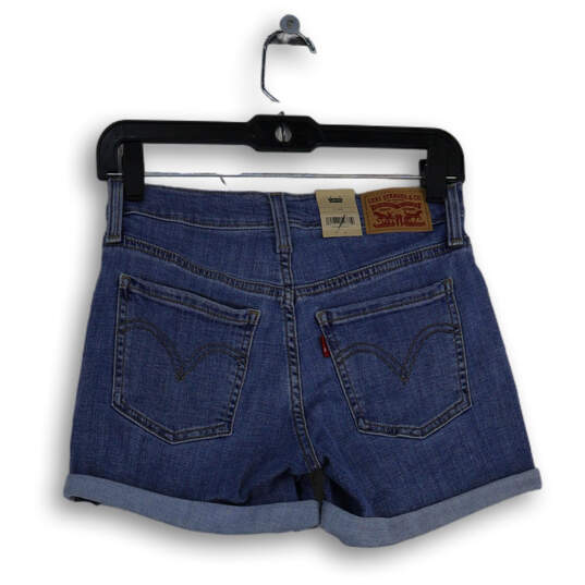 NWT Womens Blue Denim Medium Wash Mid-Length Mom Shorts Size 25 image number 2