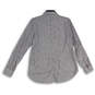 Womens Gray White Striped Pointed Collar Long Sleeve Button-Up Shirt Sz S/P image number 2