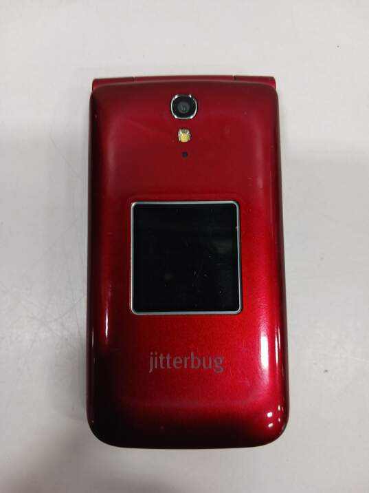 Alcatel Red Jitterbug Flip Cell Phone w/ Charger image number 2