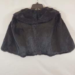 BCBG Maxazria Women Black Fur Cape One Size alternative image