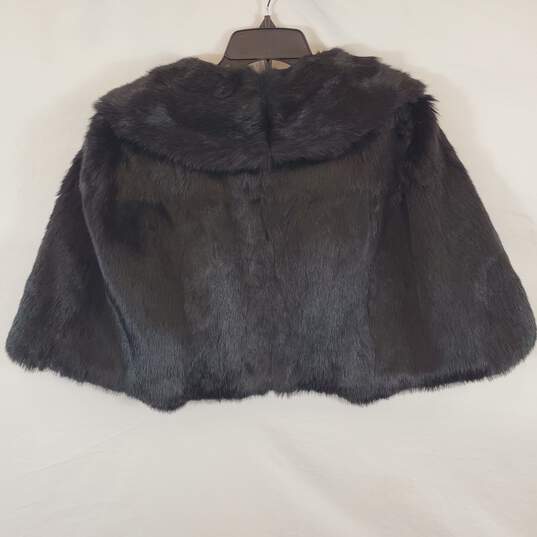 BCBG Maxazria Women Black Fur Cape One Size image number 2