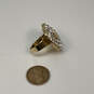 Designer Juicy Couture Gold-Tone Rhinestone Heart Shape Classic Band Ring image number 2