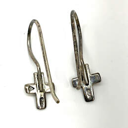 Designer Silpada 925 Sterling Silver Cross Fish Hook Drop Earrings alternative image