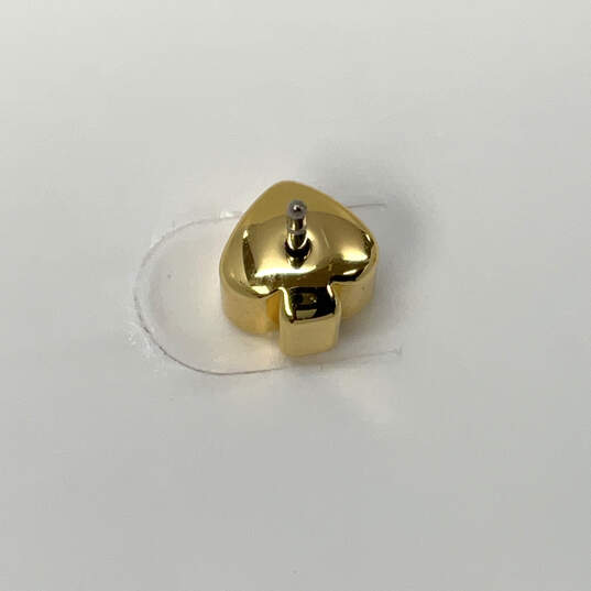 Designer Kate Spade Gold-Tone Heart Shape Crystal Cut Stone Stud Earrings image number 3