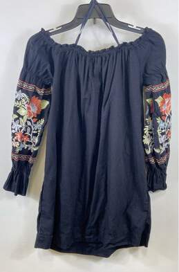 Free People Women Black Off The Shoulder Embroidery Dress S alternative image