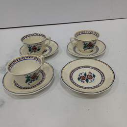 7pc. Set of Crescent Ivory Cups & Saucers