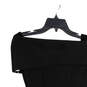 Womens Black Off The Shoulder Back Zip Midi Sheath Dress Size Small image number 3
