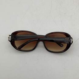 Womens Brown Frame Brown Lenses Logo Adjustable Oversized Square Sunglasses