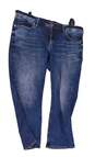 Womens Blue Suki Medium Wash Stretch Denim Capri Jeans Size 16 image number 1