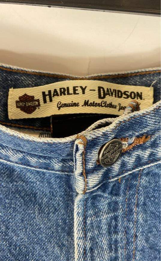 Harley Davidson Blue Motorcycle Jeans - Size 35x30 image number 2