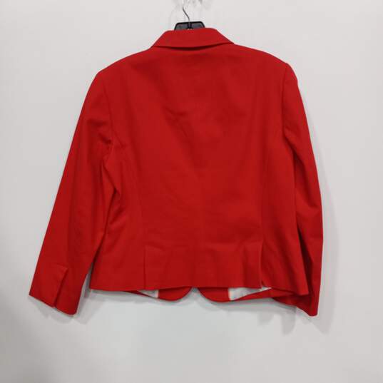 Talbots Women's Red Three Button Blazer Jacket Size 4 image number 2