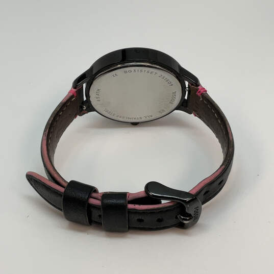 Designer Fossil BQ-3151 Polka Dot Black Dial Leather Band Analog Wristwatch image number 4