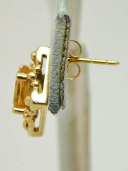 14KP Yellow Gold Citrine Post Earrings - For Repair 2.8g alternative image