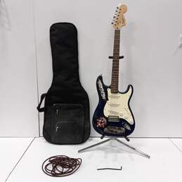 Blue Stratocaster Electric Guitar In Gig Bag