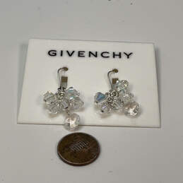 Designer Givenchy Silver-Tone Crystal Clear Beaded Classic Dangle Earrings alternative image