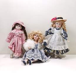 Vintage Trio of Porcelain Dolls