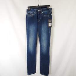 True Religion Women Blue Midrise Skinny Jeans Sz 25 NWT