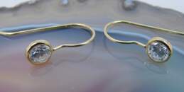 14K Yellow Gold Opal & CZ Earrings 1.4g alternative image