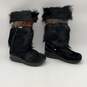Bearpaw Womens Black Round Toe Mid Calf Goat Fur Winter Boots Size 8 image number 2