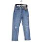 NWT Womens Blue Denim Medium Wash Wedgie Straight Leg Jeans Size 28x28 image number 1