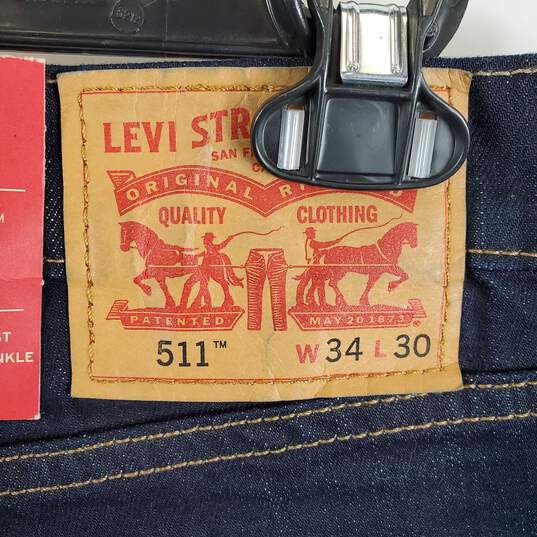 Levi's Men Blue Straight Leg Jeans Sz 34 NWT image number 3