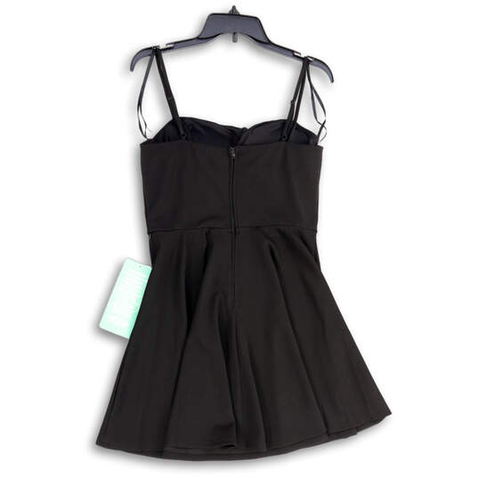 NWT Womens Black Square Neck Sleeveless Back Zip Mini Dress Size 13 image number 2