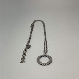 Designer Lucky Brand Silver-Tone Blue Stone Open Circle Pendant Necklace alternative image