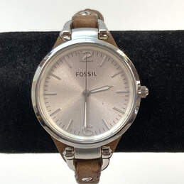 Designer Fossil ES-3060 Round Dial Brown Adjustable Band Analog Wristwatch