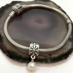 Designer Pandora S925 ALE Sterling Silver White Pearl Charm Bracelet alternative image