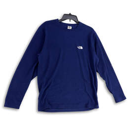 Mens Blue Long Sleeve Logo Crew Neck Pullover Sweatshirt Size Medium