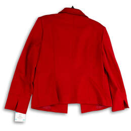 NWT Womens Red Long Sleeve Collared Pockets Open Front Jacket Size 16 alternative image