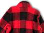 Womens Red Black Plaid Mock Neck Button Front Sherpa Jacket Size X-Large image number 4