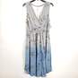 Daises Women Blue Striped Floral Maxi Dress L NWT image number 1