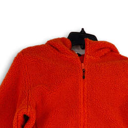 Womens Orange Blocktech Sherpa Windproof Full-Zip Hoodie Size Medium