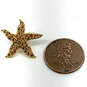 Designer Swarovski Gold-Tone Rhinestone Starfish Shape Tack Brooch Pin image number 2