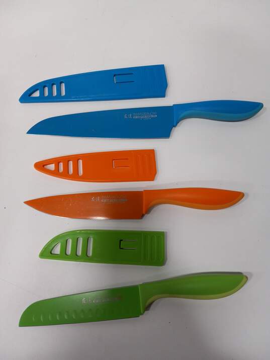 Bundle of 5 Assorted Multicolor Tomodachi by Hampton Forge Knives w/ Sheaths