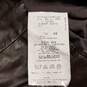 Womens Brown Leather Long Sleeve Round Neck Full Zip Biker Jacket Size 46 image number 4