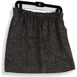 Womens Black White Elastic Waist Flat Front Pull-On Mini Skirt Size 6