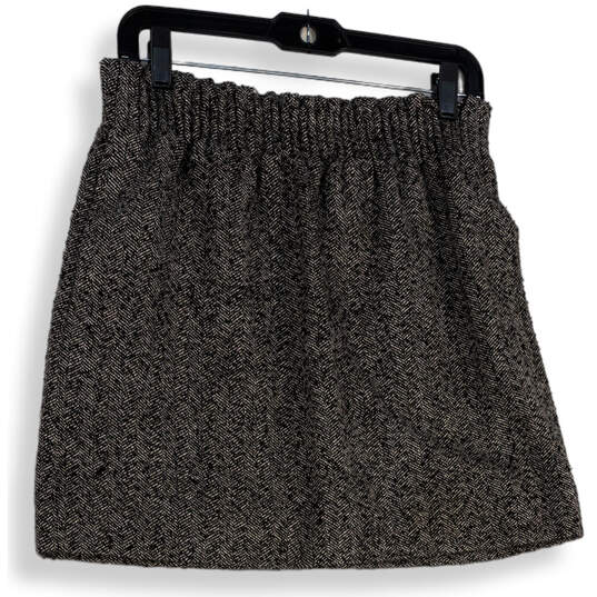 Womens Black White Elastic Waist Flat Front Pull-On Mini Skirt Size 6 image number 1