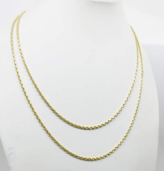 14K Yellow Gold Twisted Rope Chain Necklace 17.0g image number 1