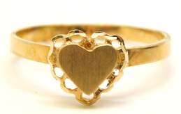 14K Yellow Gold Filigree Heart Ring 1.2g