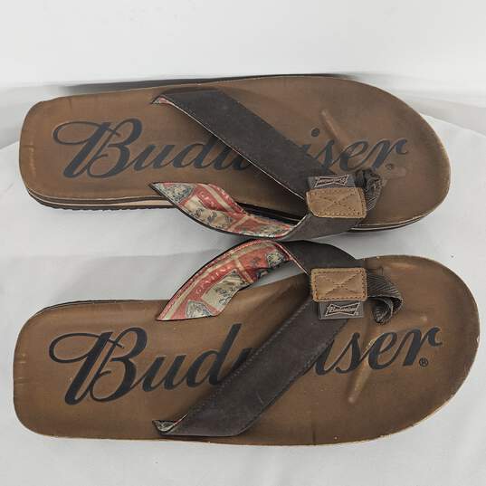 Budweiser Brown Flip Flops image number 1