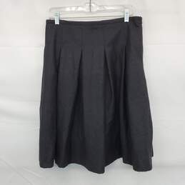 Burberry London Charcoal Grey Wool Blend Pleated Skirt Sz 6 AUTHENTICATED