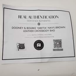 Dooney & Bourke Gretta Navy Brown Leather Crossbody Bag AUTHENTICATED alternative image
