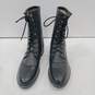 Justin Classic Black Leather Lace Up Casual Western Boots Women's Size 8B image number 1