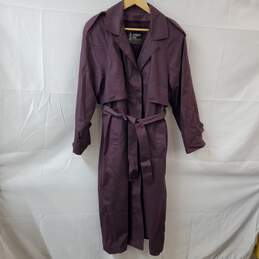 Vintage London Fog Dark Purple Trench Coat Women's 8