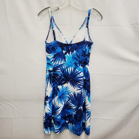 NWT Tommy Bahama WM's Nylon Blend Plumeria Blue & White Cup Dress Size SM Size image number 2