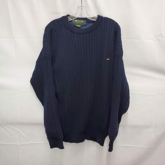 VTG Irish Mallard MN's 100% Wool Dark Blue Knit Crewneck Sweater Size XL image number 1