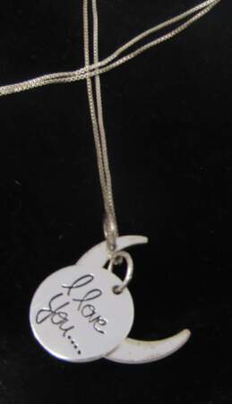 I Love You To The Moon And Back Sterling Silver Necklace alternative image