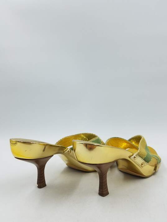 Giuseppe Zanotti Gold Crisscross Clog Sandals W 6.5 COA image number 4